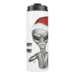 Schlechte Alien, schwere Weihnachten! Thermosbecher
