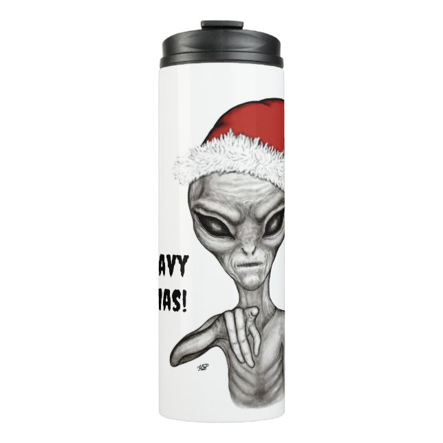 Schlechte Alien, schwere Weihnachten! Thermosbecher (Vorderseite)