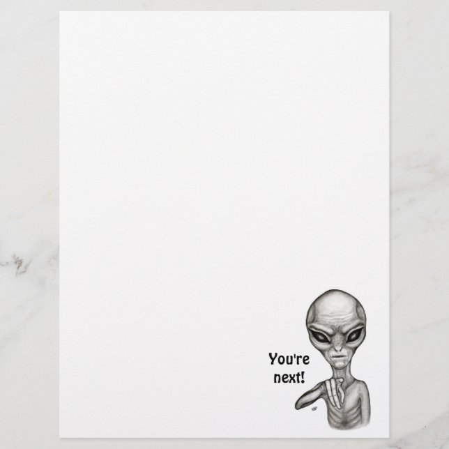 Schlechte Alien, Sie sind als Nächstes dran! Brief Briefbogen (Vorderseite)