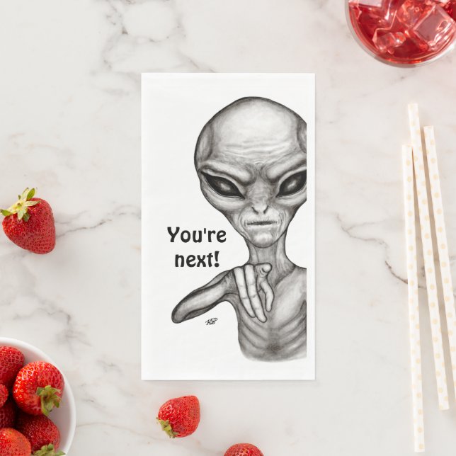 Schlechte Alien, Sie sind als Nächstes dran! Serviette (Beispiel)