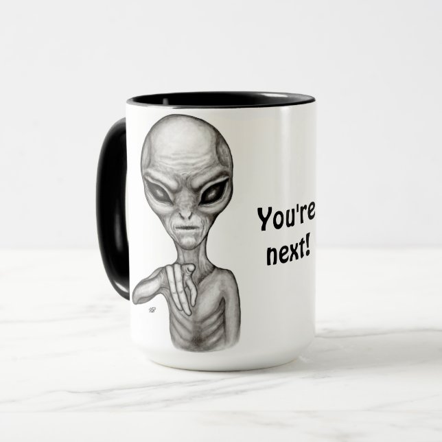 Schlechte Alien, Sie sind als Nächstes dran! Tasse (Vorderseite Links)