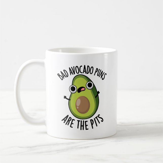 Schlechte Avocado-Punnen sind die Pits Funny Fruit Kaffeetasse (Links)