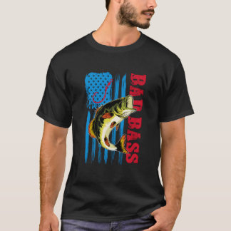 Schlechte Bass-Flagge-Fischerei T-Shirt