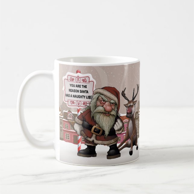 Schlechte betrunkene Sankt, schlechte Kaffeetasse (Links)