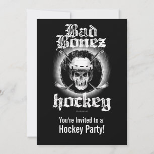 Schlechte Bonez Hockey-Party Einladung