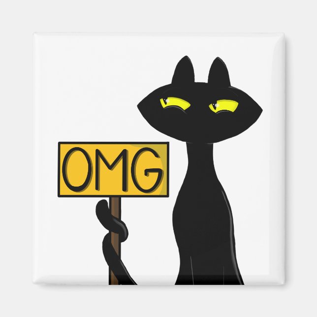 Schlechte Boogie -Die Katze- "OMG" lustige Magnete (Vorne)