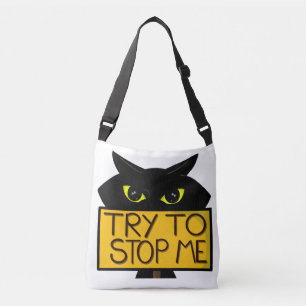 Schlechte Boogie -Die Katze- "Versuche es" lustige Tragetaschen Mit Langen Trägern