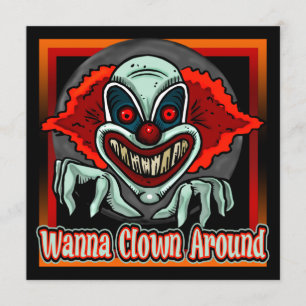 Schlechte Clown-Halloween-Party-Einladung Einladung