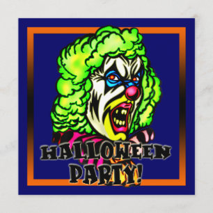 Schlechte Clown-Halloween-Party-Einladung Einladung