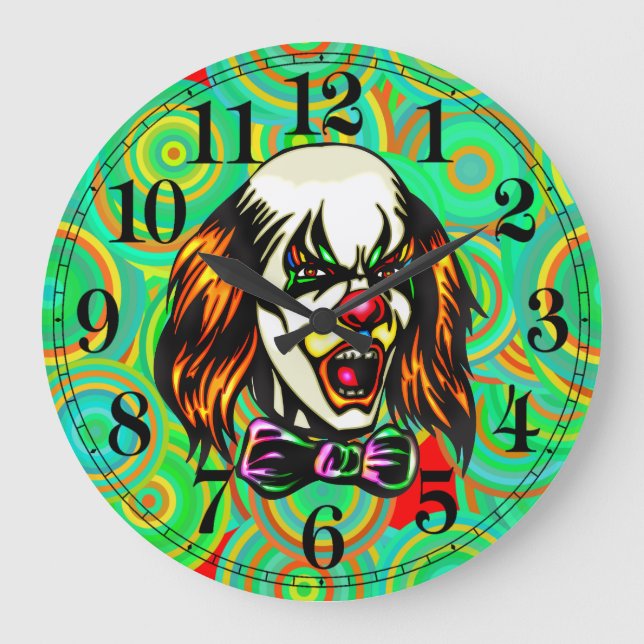 Schlechte Clown-Wanduhr Große Wanduhr (Vorderseite)