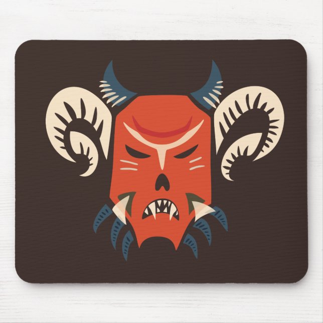 Schlechte Dämon-Maske mit Hörnern Mousepad (Vorne)