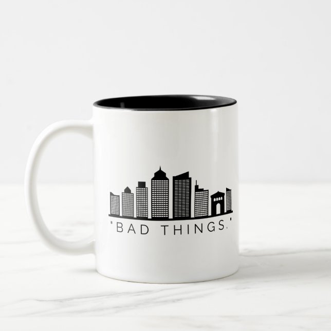 Schlechte Dinge geschehen in Philadelphia: Skyline Zweifarbige Tasse (Links)