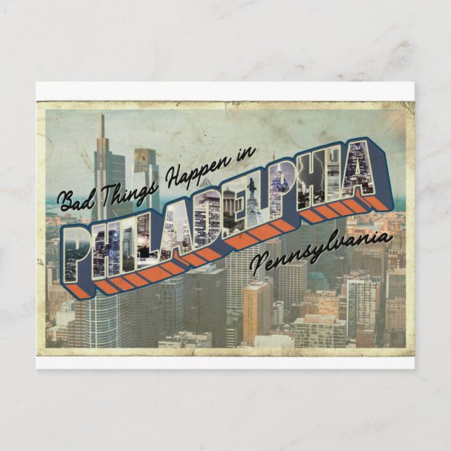 Schlechte Dinge passieren in Philadelphia Vintage  Postkarte (Vorderseite)