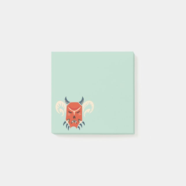 Schlechte gehörnte Dämon-Maske Post-it Klebezettel (Vorderseite)