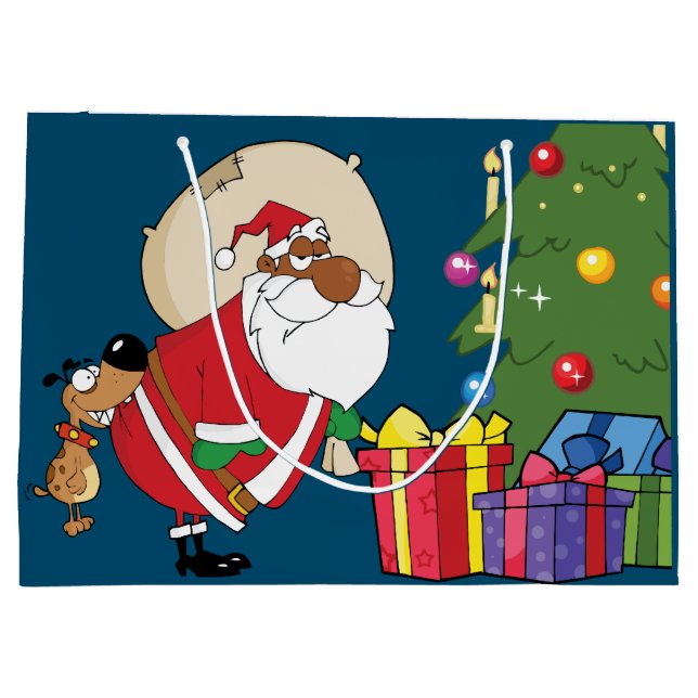 Schlechte Hundebisse schwarze Sankt auf der Große Geschenktüte (Rückseite)