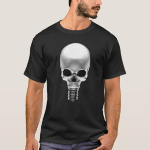 Schlechte Idee Gothic Skull Halloween Light Bulb T-Shirt