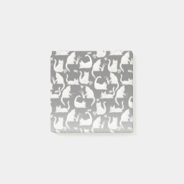 Schlechte Katzen klopfen vorbei, weiße Katzen auf Post-it Klebezettel