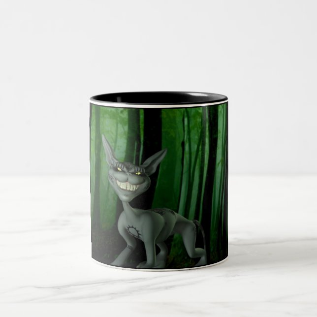 Schlechte Kitty-Tasse Zweifarbige Tasse (Mittel)