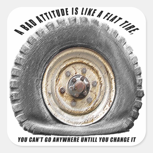 Schlechte Lage wie flacher Tritt Quadratischer Aufkleber (Vorderseite)