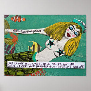 SCHLECHTE MÄDCHEN KUNST MERMAID POSTER. POSTER