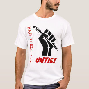 Schlechte Spellers lösen sich! Angehobener T-Shirt