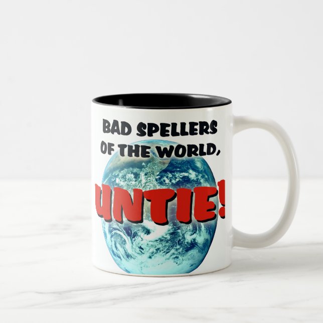 Schlechte Spellers Zweifarbige Tasse (Rechts)