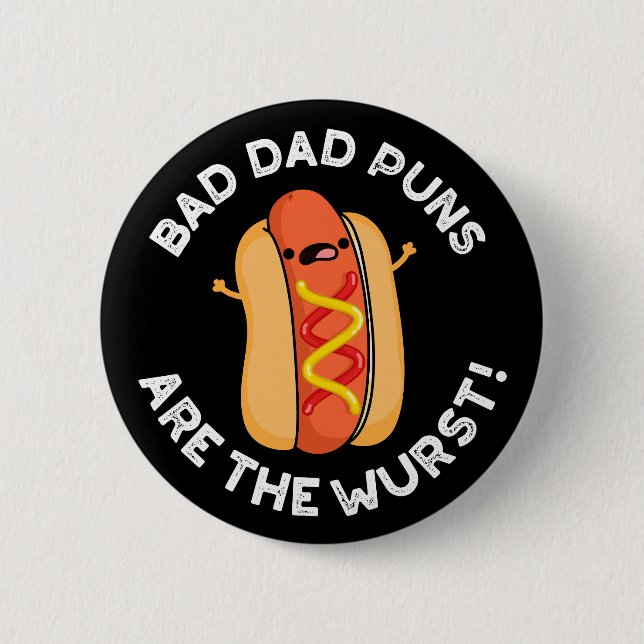 Schlechte Vater sind die Wurst-Funny-Wurst Puppe d Button (Vorderseite)