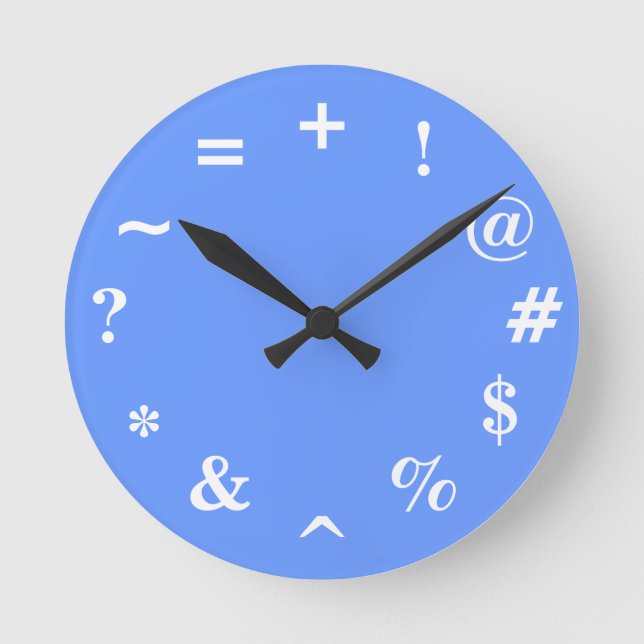 Schlechte Zeit - blau Runde Wanduhr (Vorderseite)