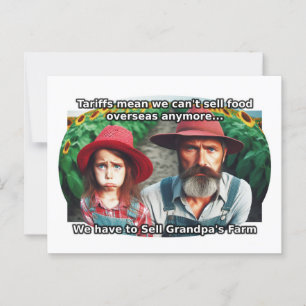 Schlechte Zolltarife Sad Bauern Postkarte