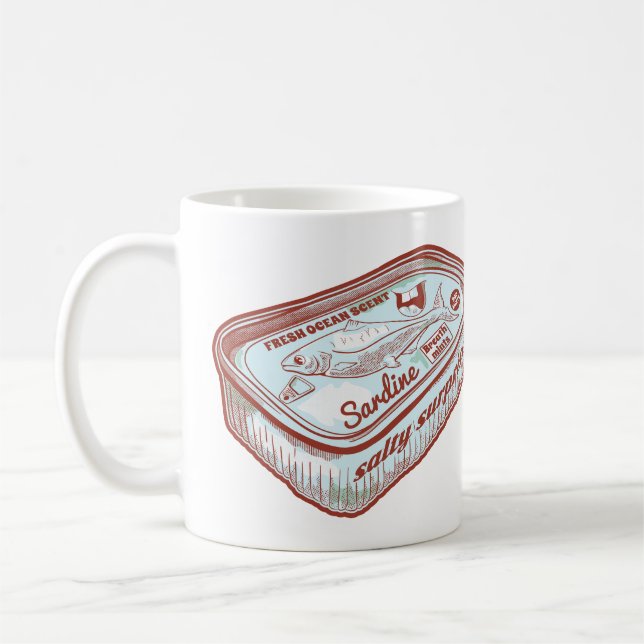 Schlechter Atem, lustige Sardinen Kaffeetasse (Links)