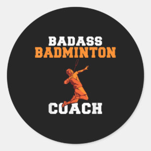 Schlechter Badminton-Trainer Runder Aufkleber