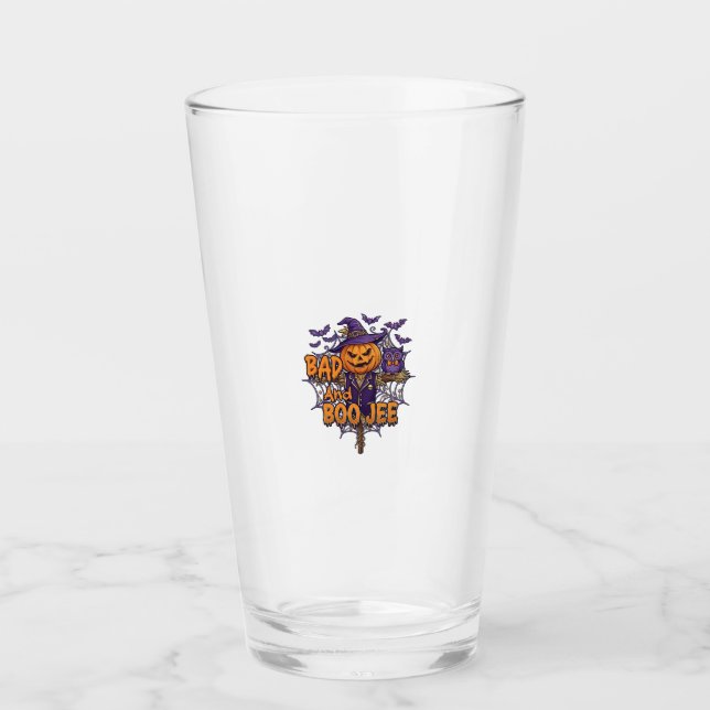 Schlechter Boo Jee Kürbis Vogelscheuche Lila Eule  Glas (Vorderseite)