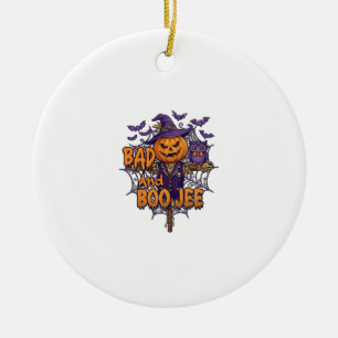 Schlechter Boo Jee Kürbis Vogelscheuche Lila Eule  Keramik Ornament