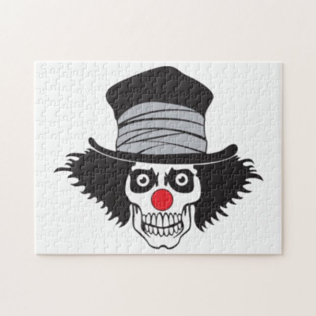 Schlechter Clown-Schädel im Zylinder Puzzle (Horizontal)