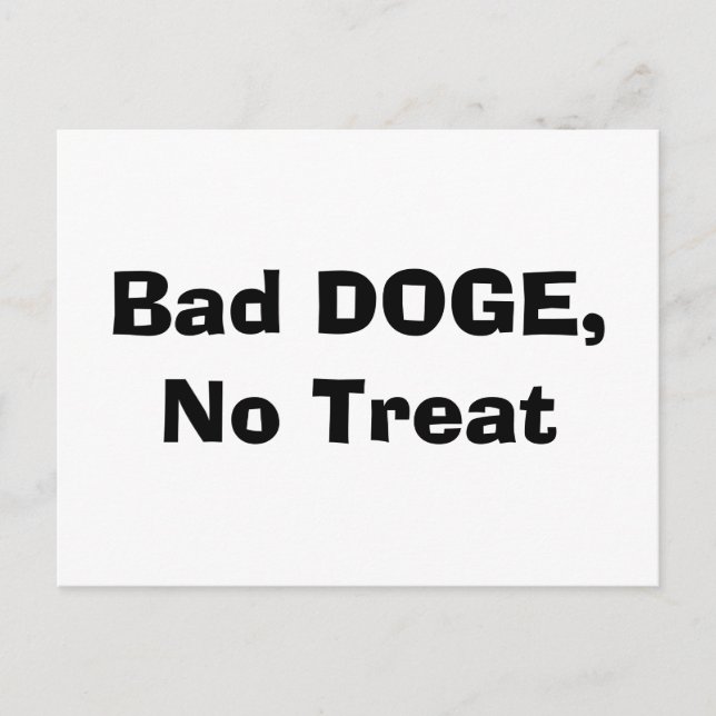 Schlechter Hund, keine Leckerei Postkarte (Vorderseite)
