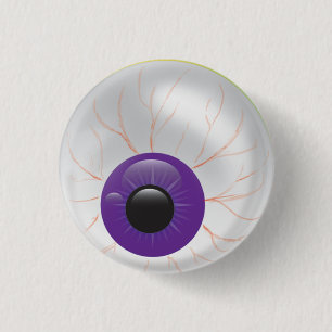 Schlechter lila Augen-Halloween-Augapfel des Button