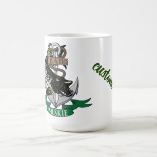 Schlechter Muskie um den Auszeichnungsbootanker ge Kaffeetasse