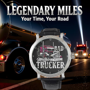 Schlechter Mutter Trucker Lila Kraft Armbanduhr