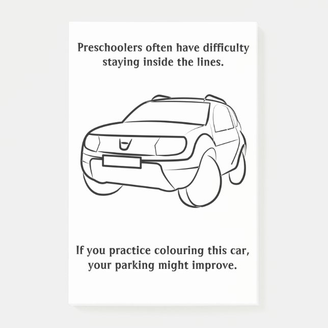 Schlechter Parkjob Post-it Klebezettel (Vorderseite)