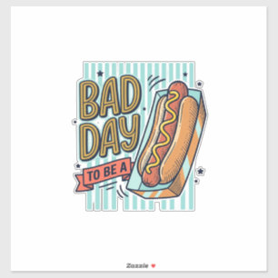 Schlechter Tag Hot Dog Retro Vektor-Shirt Design_1 Aufkleber
