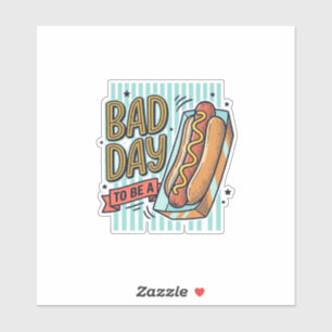 Schlechter Tag Hot Dog Retro Vektor-Shirt-Design_1 Aufkleber