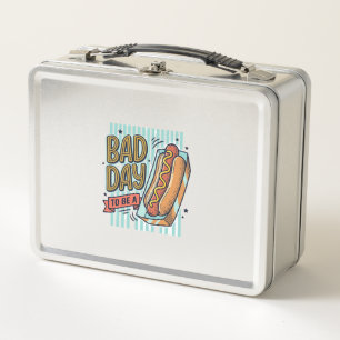Schlechter Tag Hot Dog Retro Vektor-Shirt Design_1 Metall Brotdose
