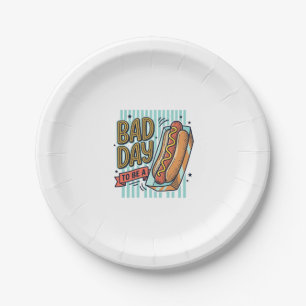 Schlechter Tag Hot Dog Retro Vektor-Shirt Design_1 Pappteller