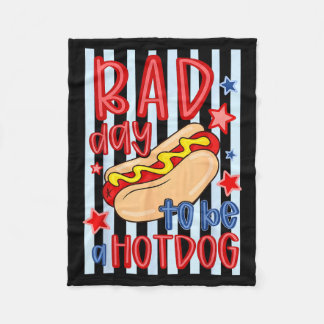 Schlechter Tag Patriotisch 4. Juli Wird Ein Hotdog Fleecedecke