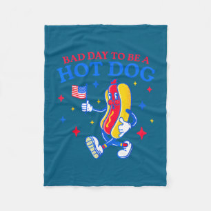 Schlechter Tag, um ein Hot Dog lustiger BBQ-Grill Fleecedecke