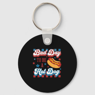 Schlechter Tag, um ein Hot Dog Retro 4. Juli Schlüsselanhänger