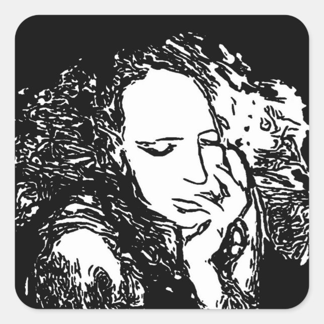 Schlechtes Habit Quadratischer Aufkleber (Vorderseite)