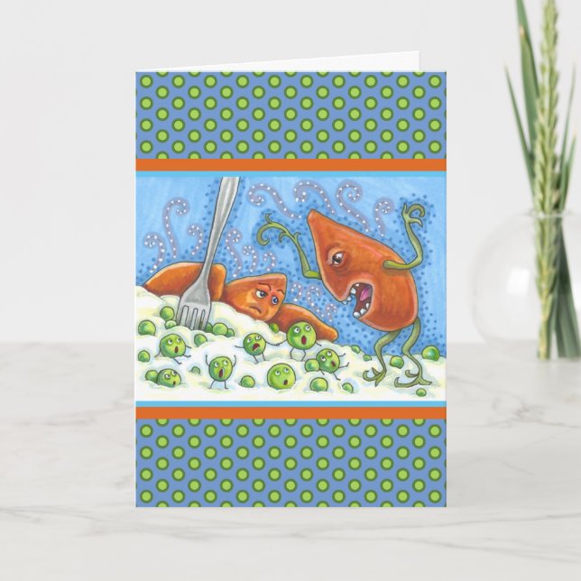 SCHLECHTES JAMBELLING IN PEAS, FUNNY ERNTEDANK MEA KARTE (Vorderseite)