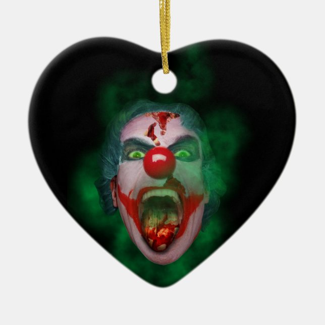 Schlechtes Joker-Clown-Gesicht Keramikornament (Vorne)