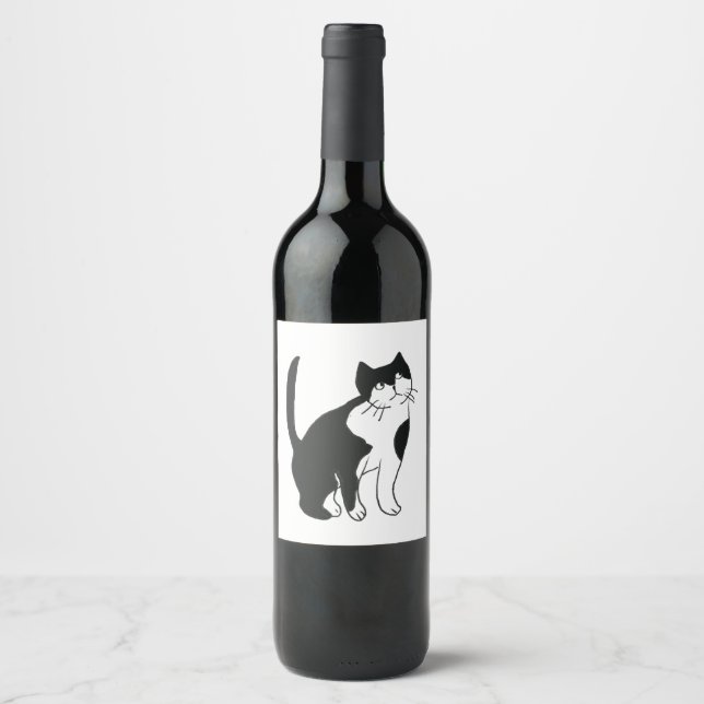 schlechtes Katzenportrait Weinetikett (Vorderseite)